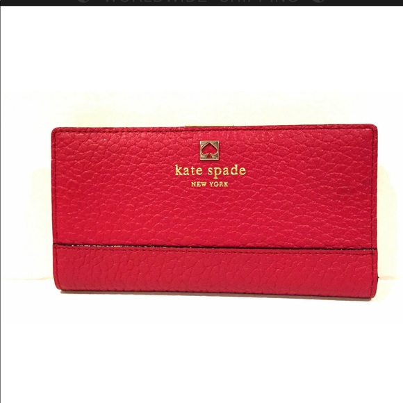 Kate Spade Southport Ave Stacy Dynasty (dark) Red Wallet NEW - Picture 1 of 5